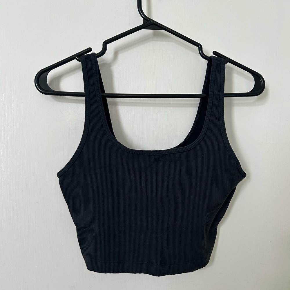 Aerie Black Ribbed Top